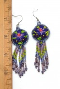 Embroidered Fringe Earrings